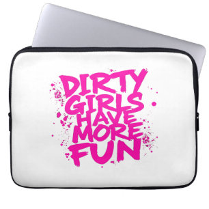 Vuil meisjes hebben meer lol Mudder Mudding Girl Laptop Sleeve