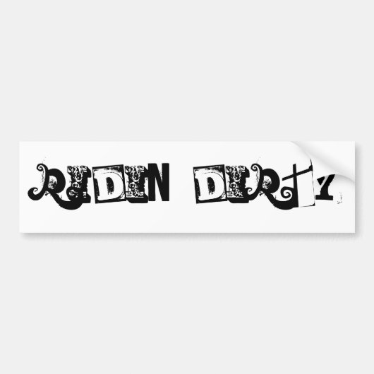 Vuil Rijden Bumpersticker (Voorkant)