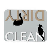 Vuil-schone kat Vaatwasser Magneet (Horizontaal)