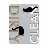 Vuil-schone kat Vaatwasser Magneet (Verticaal)