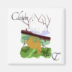 Vuil Schoon Magnetische Vaatwasser Konijn Haas Magneet