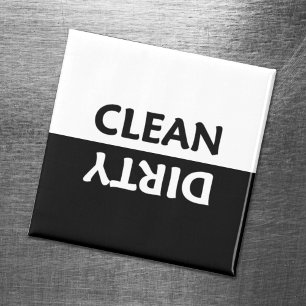 Vuil-schoon Minimalistische Zwart en Wit Kleurblok Magneet