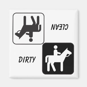 "VUIL / SCHOON" Paard en Ruiter Afwasmachine Magne Magneet