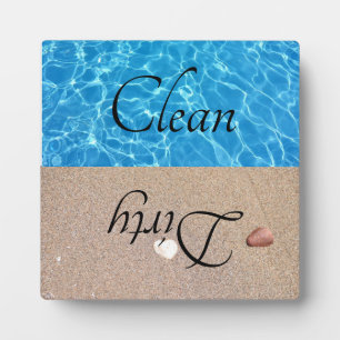 Vuil Schoon Vaatwasser Strand Water Fotoplaat