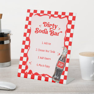 Vuil Soda Bar voor babyshower Reclamebord Met Voetstuk