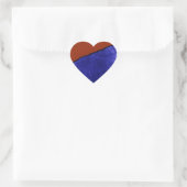 Vuilblauw en oranje scheuren hart sticker (Tas)