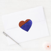 Vuilblauw en oranje scheuren hart sticker (Envelop)
