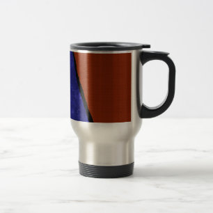 Vuilblauw en oranje scheuren reisbeker