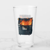 Vuilcontainerbrand - grappige warboel glas (Voorkant)