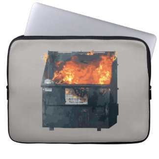 Vuilcontainerbrand - grappige warboel laptop sleeve