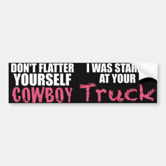 Vuilde je eigen Cowboy niet tegen vrachtwagen Bumpersticker