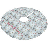 Vuildieren die met muizen bessen op sneeuwscène kerstboom rok (Gekanteld)