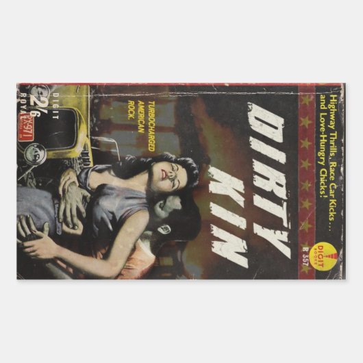 Vuile kaft rechthoekige sticker (Voorkant)