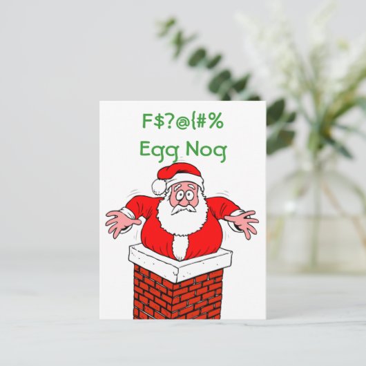 Vuile Kerstman Teveel Eierdrank Feestdagenkaart (Staand voorkant)