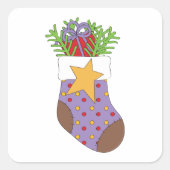 Vuile kerststaart-pleister vierkante sticker (Voorkant)