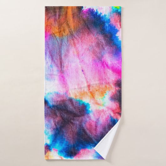 Vuile kunst. Heldere rode, lila, roze, gele kleure Badhanddoek (Badhanddoek)