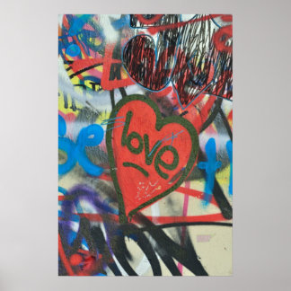 Vuile liefde hart van de stad graffiti poster