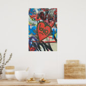 Vuile liefde hart van de stad graffiti poster (Keuken)