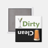 Vuile Martini schoon vuile vaatwasser magneet (Voorkant / Achterkant)