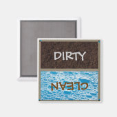 Vuile of schone schotel wasmachine magneet (Voorkant / Achterkant)