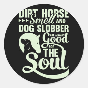 Vuile paardenschelp en langwerpige langwerpig alti ronde sticker