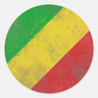 Vuile Rasta gekleurde balken Ronde Sticker