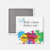 Vuile/Schone schotelmagneet Magneet (Voorkant / Achterkant)