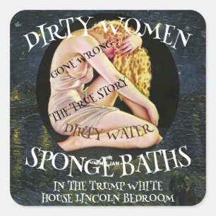 VUILE VROUWEN WATER SPONS BADEN GING FOUT VIERKANTE STICKER