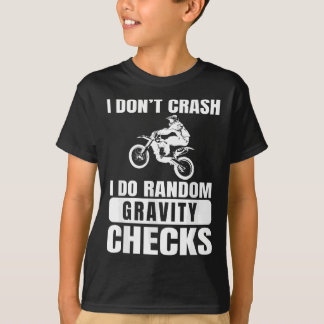 Vuilfiets niet crashen doe willekeurige zwaartekra t-shirt