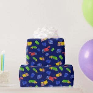 Vuilnis Bash Vuilniswagens Geblauwdrukte Cadeaupapier