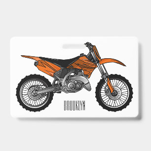 Vuilnis fiets offroad motor / motocross cartoon badge