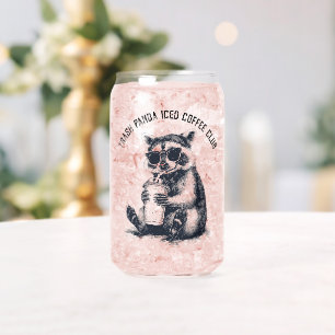 Vuilnis Panda Iced Coffee Club Grappige Wasbeer Blikvorm Glas