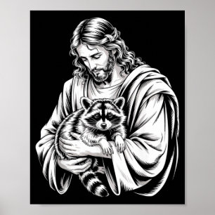 Vuilnis Panda Jezus Wasbeer Vernielde Wasbeer Dier Poster