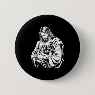 Vuilnis Panda Jezus Wasbeer Vernielde Wasbeer Dier Ronde Button 5,7 Cm
