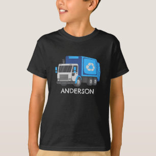 Vuilnis/Recyclen Vrachtwagen met Kinder Naam T-shirt
