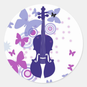 Vuilnisende violinnetjes ronde sticker