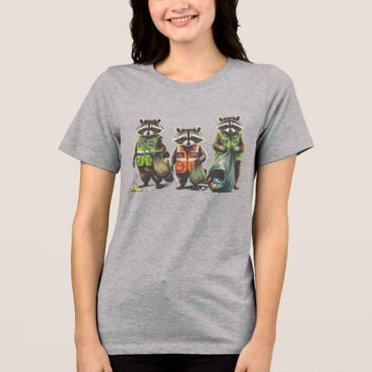 Vuilnispanda's: 3 pendejo's Tri-Blend shirt (Voorkant)