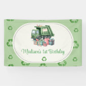 Vuilniswagen 1e verjaardagsfeest spandoek (Horizontaal)