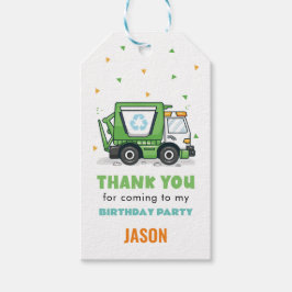 Vuilniswagen Gift Labels Dump Truck Party Dank u Cadeaulabel