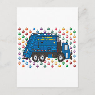 Vuilniswagen Kerst Feestdagenkaart