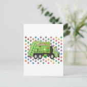 Vuilniswagen Kerst Feestdagenkaart (Staand voorkant)