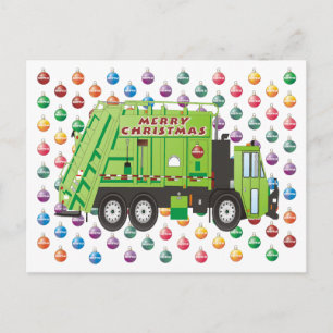 Vuilniswagen Kerst Feestdagenkaart