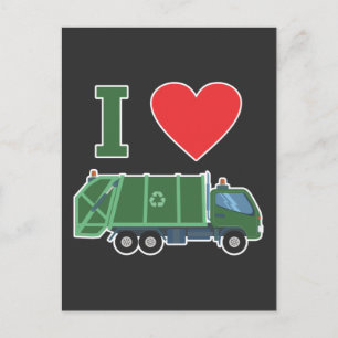 Vuilniswagen Liefde Kinderen Afval Recycling Bestu Briefkaart