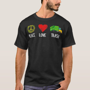 Vuilniswagen Liefde Vrede Recycling Vuilniswagen T-shirt