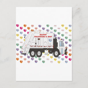 Vuilniswagen Valentijnse Feestdagenkaart