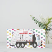 Vuilniswagen Valentijnse  Feestdagenkaart (Staand voorkant)