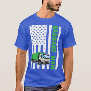 Vuilniswagen van de Amerikaanse vlag T-shirt