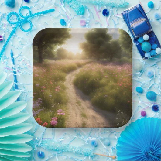 Vuilpad in Wildflower Meadow Papieren Bordje (Feest)