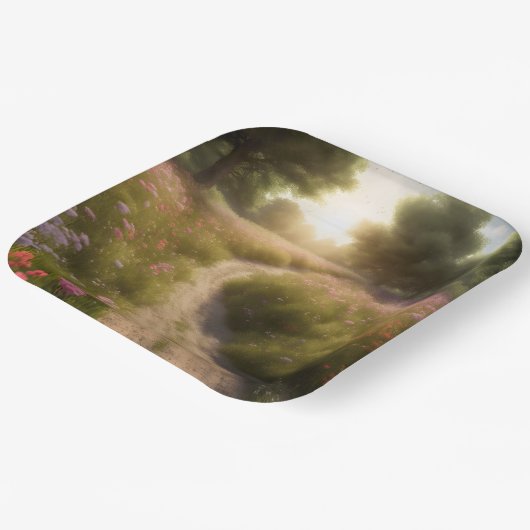 Vuilpad in Wildflower Meadow Papieren Bordje (Gebogen)