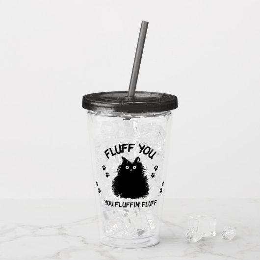 Vuilt u met fluffin Fluff Kitty Cat Acryl Drinkbeker (Achterkant ijs)